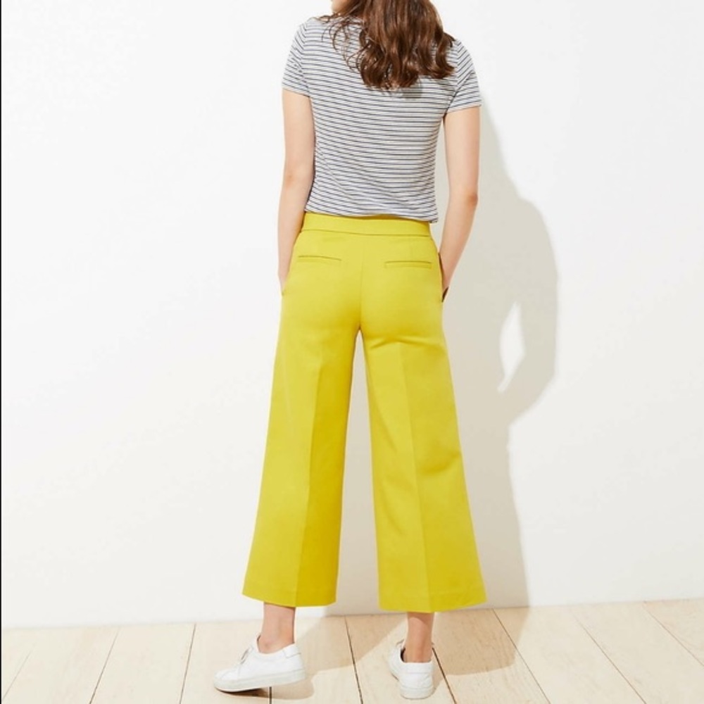 NWT Loft yellow hi rise cropped dress pants sz 10
